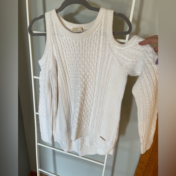 White Michael Kors Open Shoulder Sweater - Picture 4 of 7